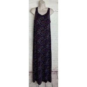 Mossimo Supply Co Womens Purple Floral Sleeveless Maxi Dress Lace Back Size M